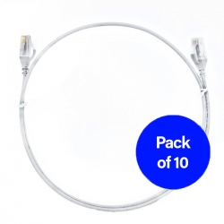 4C 1.5M Cat 6 Ultra Thin Lszh Pack Of 10 Ethernet Network Cable. White (004.004.3004.10PACK)