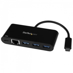 Startech Usb-c To Ethernet Adapter With 3-port Usb 3.0 Hub And Power Delivery - Usb-c Gbe