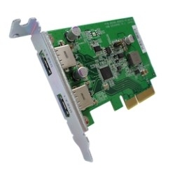 Qnap Dual-port Usb 3.1 Type-a, Gen 2 Pcie Card, For Qts 4.3 And Above, Cables Not Included Usb-u31a2p01