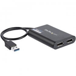 Startech Usb To Dual Displayport Adapter - 4K 60Hz - Usb 3.0 (5Gbps) - Connect Two Monitors To