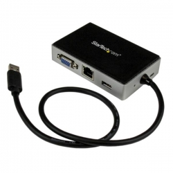 Startech Universal Usb 3.0 Laptop Mini Docking Station With Vga Gigabit Ethernet Usb 3.0 - Notebook