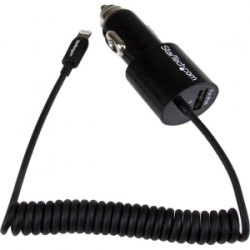 Startech Dual Port Car Charger With Lightning Cable And Usb Port High Power 21 Watt 4.2 Amp Dual