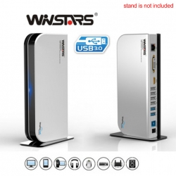 Winstar Usb3.0 Multi-task Universal Laptop Docking Station & Hub Ws-ug39dk4 Black Color Usbwinug39dk4bk