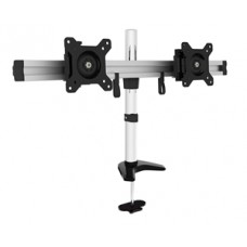 Visionmount Grommet Aluminium Dual Lcd Monitor Support Up To 24", Tilt -15/ +15, Rotate 360, Vesa