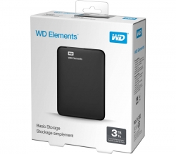 Western Digital WD 3TB Elements Portable USB3.0 High Capacity HDD WDBU6Y0030BBK-WESN