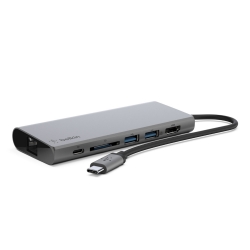 Belkin 4 Port Usb-C Multimediahub/ Dock Usb-C(1) Sd(1) Usb-A (2) Hdmi(1) 60W Passthrough 2Y F4U092Btsgy
